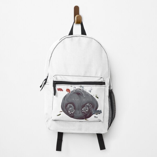 Item preview, Hippo butt with fish, large print white edition designed and sold by bye-then.