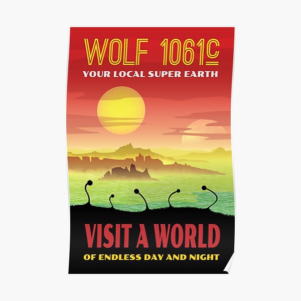 Wolf 1061c Exoplanet Space Travel Illustration Poster