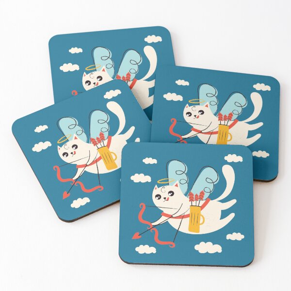 Item preview, cute cupid cat flying designed and sold by Hasan Kamal.