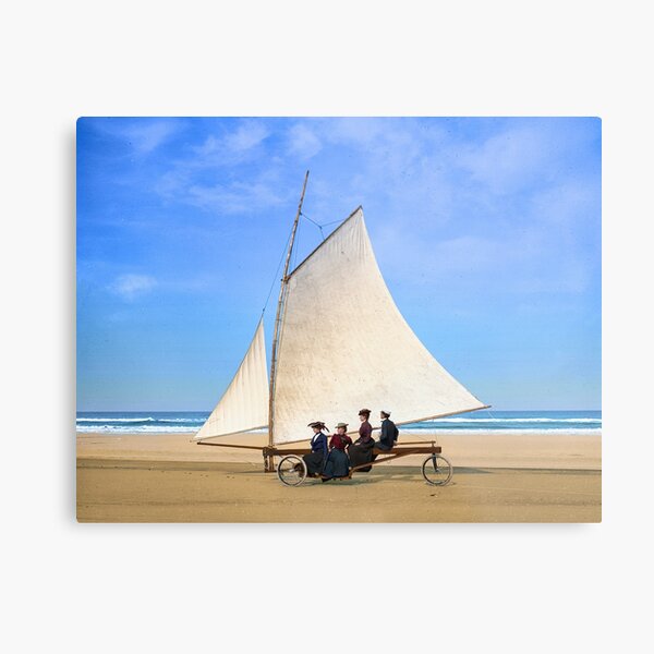 Sailing on the beach, Ormond, Florida, 1900s. Metal Print