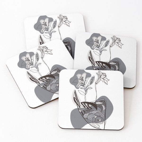Item preview, Fish flower vase black and white designed and sold by ArtinaStudio.