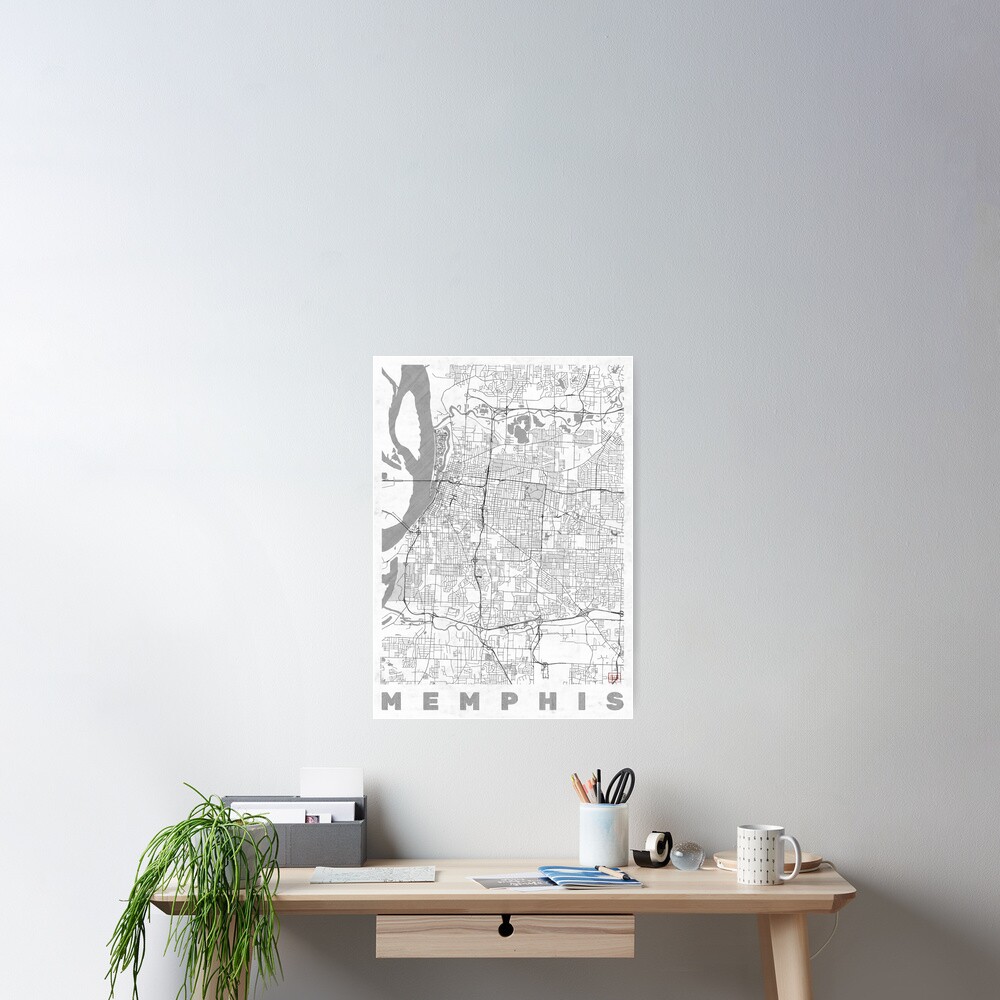 Memphis Map Line Poster