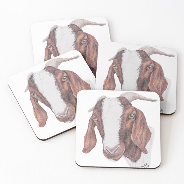 Item preview, Boar Goat Portrait Head Colored Pencil Drawing designed and sold by Charlotte Yealey.