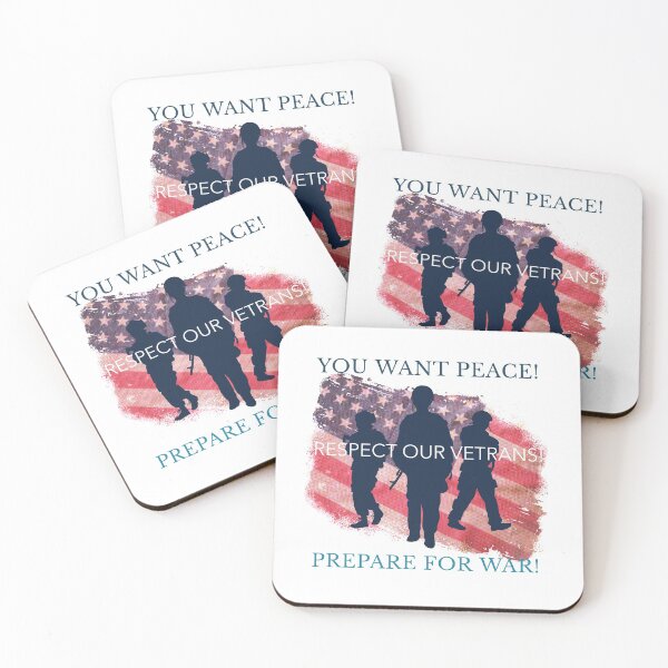 Item preview, RESPECT OUR VETRANS, PEACE AND WAR, PREPARE ME, VETRANS FLAG, designed and sold by R B Chrystal.