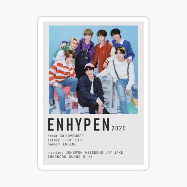 Póster minimalista alternativo de Enhypen Pegatina