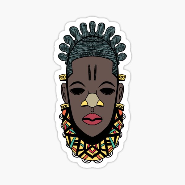 "Copie de African Yoruba mask " Sticker by Nells1707 Redbubble