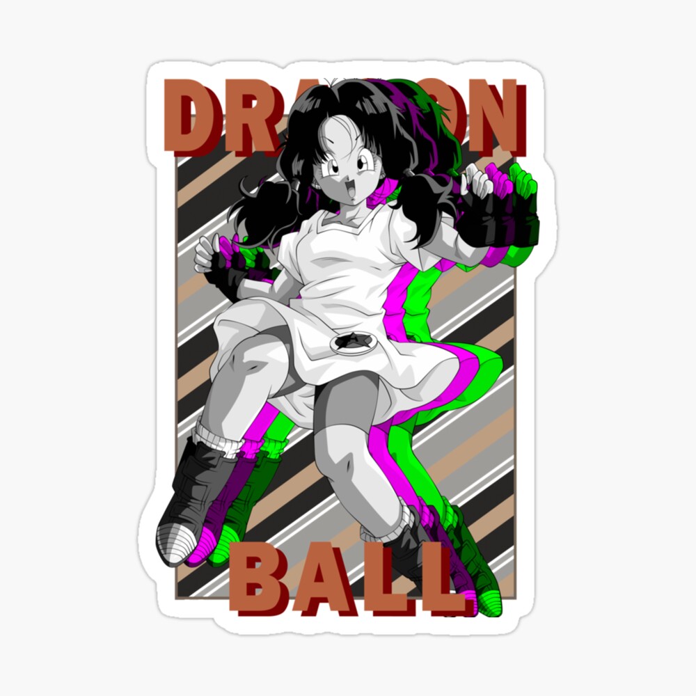 Videl Dragon Ball Doragon Bōru Monochrome RGB Glitch Design | Gift T-Shirt  | Anime T-Shirt