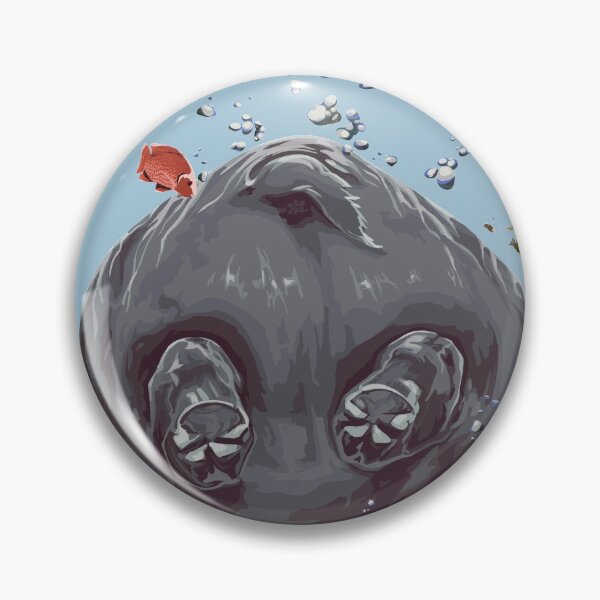 Item preview, Hippo butt with fish, large print light blue edition designed and sold by bye-then.