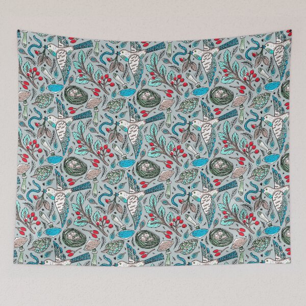 Item preview, Mushrooms and birds in the forest designed and sold by Idea y Design.