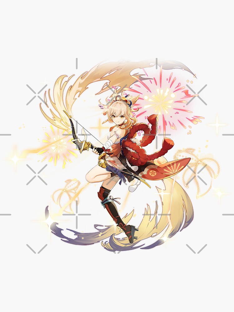 Genshin Impact Yoimiya Official Character Wish Gacha Splash Art Sticker For Sale By Krimsy 1601