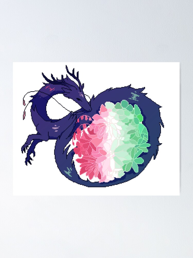 Abrosexual Flag Lgbt Pride Dragon Poster By Oceanicscribble Redbubble