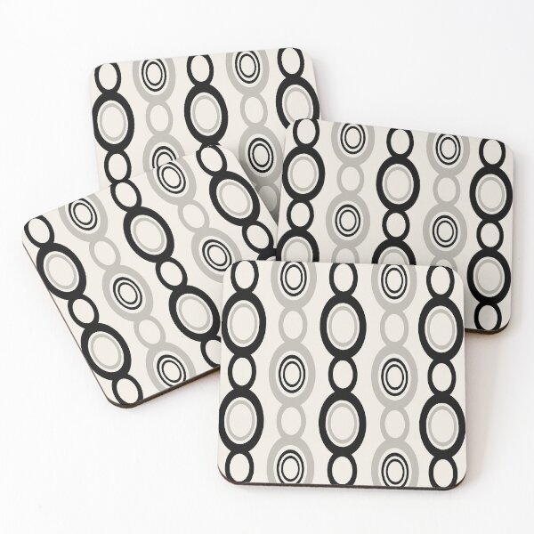 Item preview, Mid Century Modern Chain Links Black Tan Gray designed and sold by thepixelgarden.