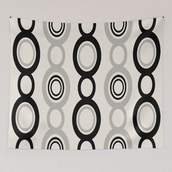 Item preview, Mid Century Modern Chain Links Black Tan Gray designed and sold by thepixelgarden.