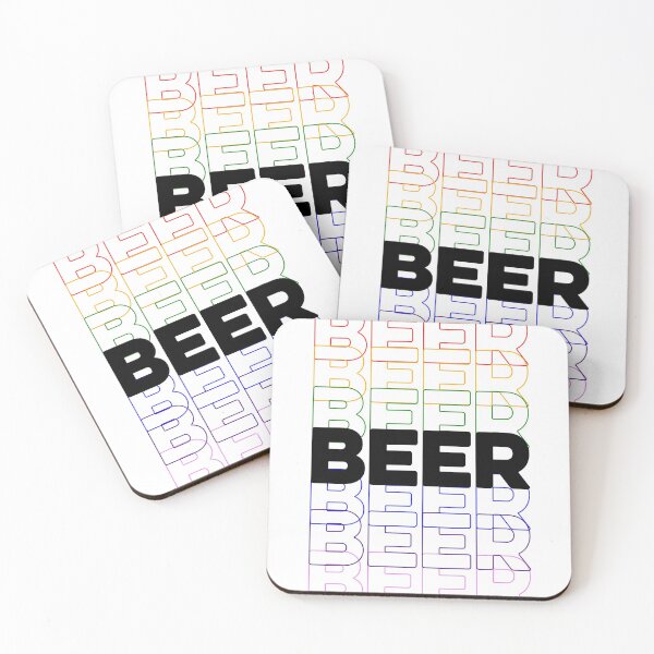 Item preview, Beer, Repeating Rainbow Colorful Text designed and sold by The Princess Saves Herself.