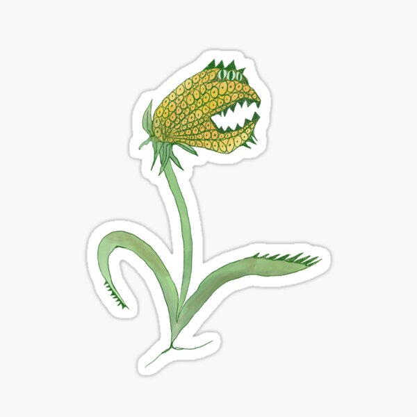 Yellow Flower Monster Sticker