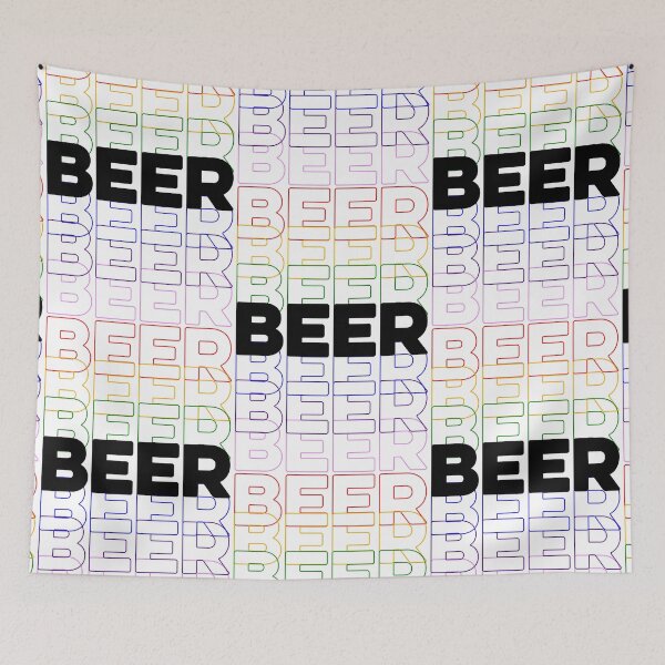 Item preview, Beer, Repeating Rainbow Colorful Text designed and sold by The Princess Saves Herself.