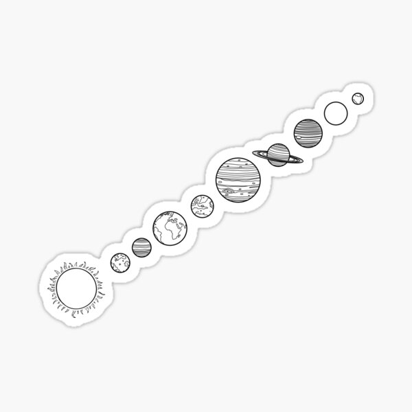Item preview, Minimalist solar system drawing - white sun designed and sold by TumbleCreek.