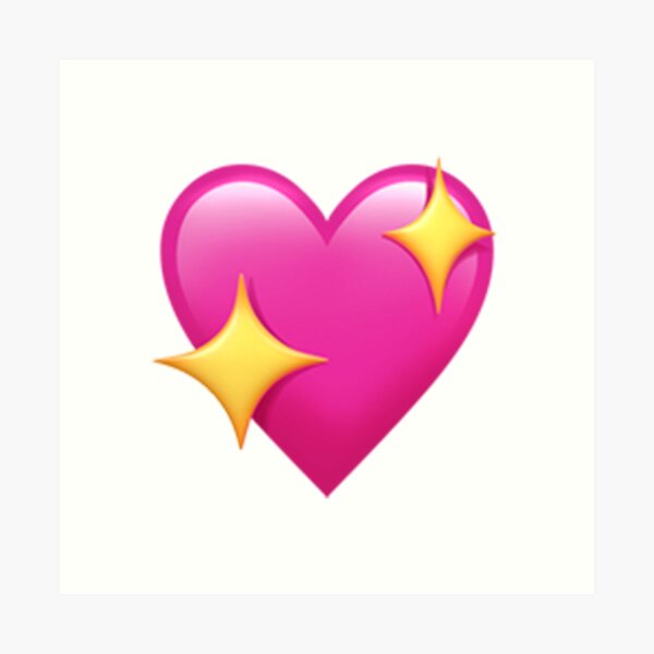 Sparkle Heart Emoji Art Prints Redbubble