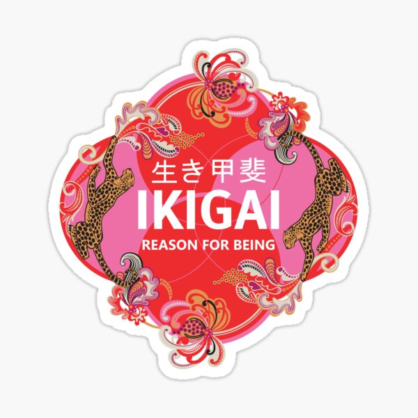 Cheetah Ikigai Red Sticker