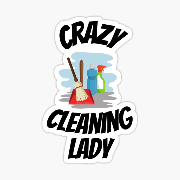 Item preview, Crazy Cleaning Lady Cleaning Supplies Broom and Dustpan Fun designed and sold by SavvyCleaner.