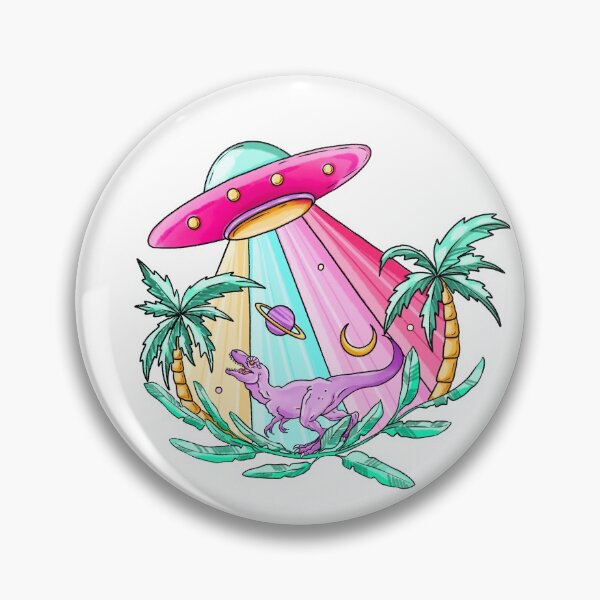 Item preview, Surreal UFO and purple dinosaur scene designed and sold by Designs Of all kinds.