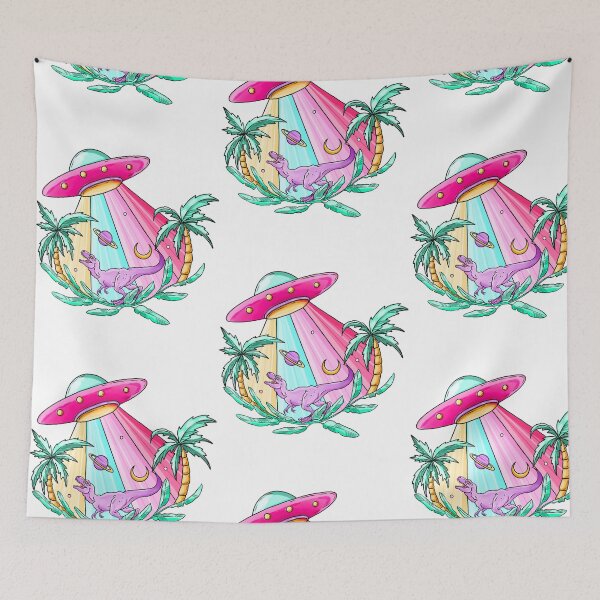 Item preview, Surreal UFO and purple dinosaur scene designed and sold by Designs Of all kinds.