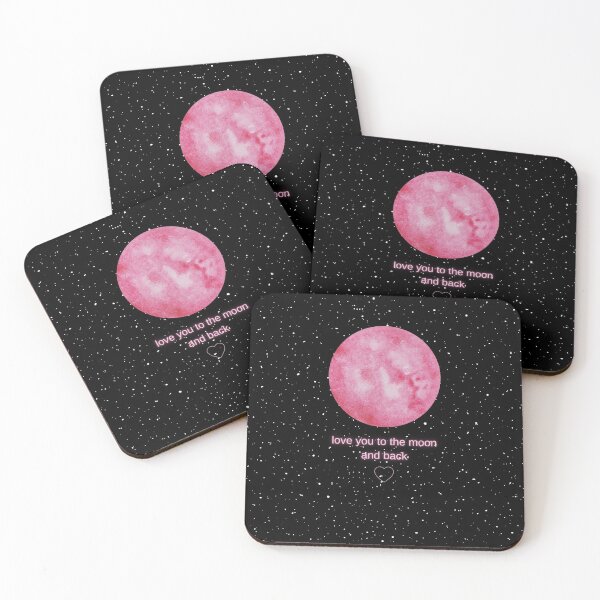 Aperçu de l'œuvre lune étoiles espace amour rose t'aime jusqu'à la lune et retour créée et vendue par Yousran.
