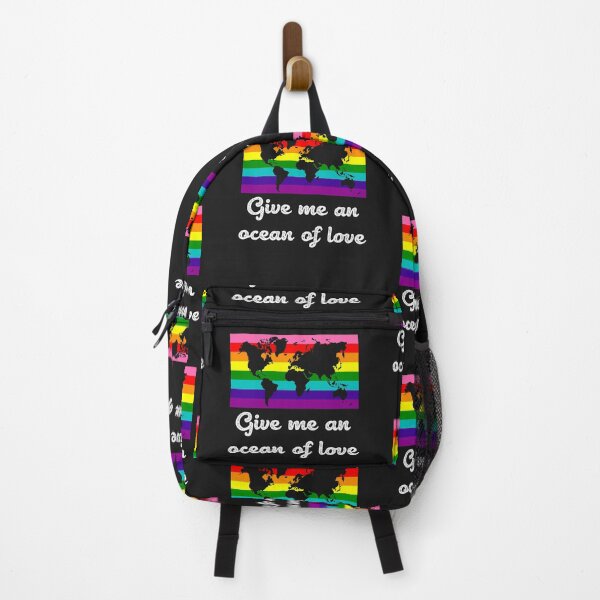Item preview, GIVE ME AN OCEAN OF LOVE IN GAY PRIDE FLAG COLORS – white designed and sold by PotentiaImo.