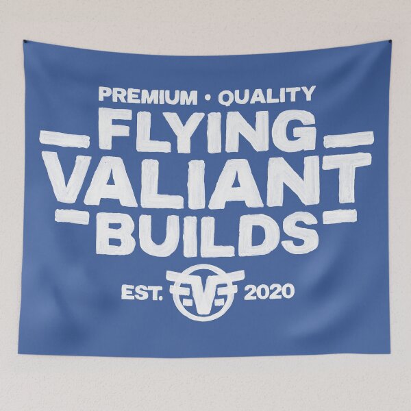Item preview, Flying Valiant Builds (Handpainted - White on Blue) designed and sold by Justin Ellis.