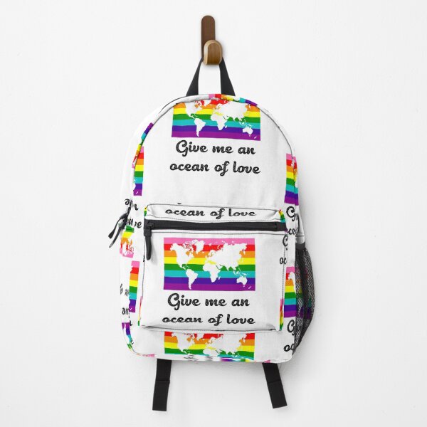 Item preview, GIVE ME AN OCEAN OF LOVE IN GAY PRIDE FLAG COLORS – black designed and sold by PotentiaImo.