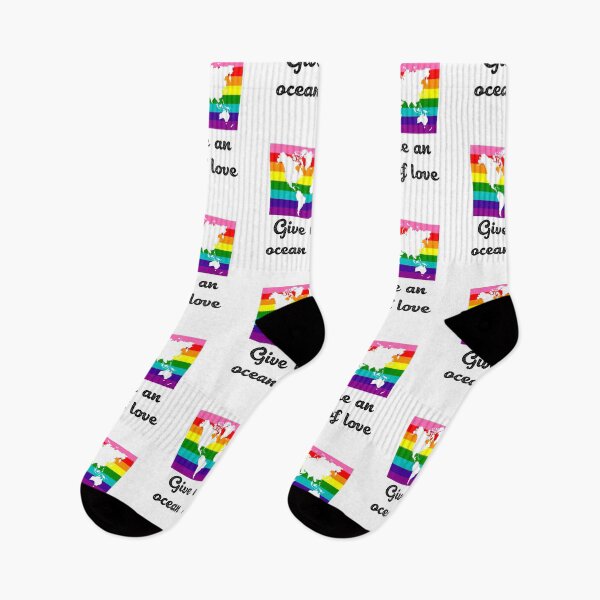 Item preview, GIVE ME AN OCEAN OF LOVE IN GAY PRIDE FLAG COLORS – black designed and sold by PotentiaImo.