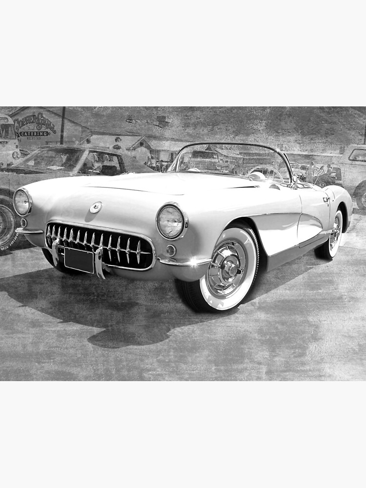Discover 1956 Chevy Corvette BW Premium Matte Vertical Poster