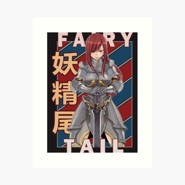 Erza Scarlet Fairy Tail Fearī Teiru Cool Retro Anime Manga design, Gift  T-Shirt, Anime T-Shirt Art Print for Sale by rowenanime