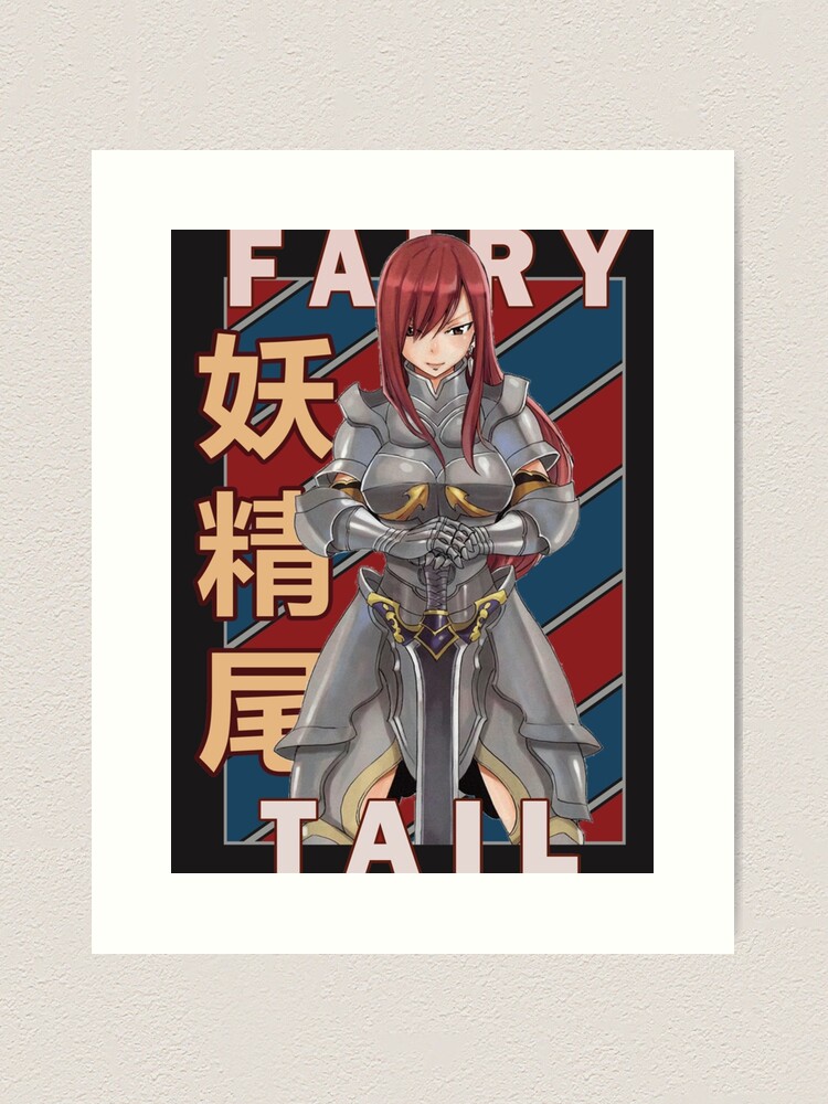 Erza Scarlet Fairy Tail Fearī Teiru Cool Retro Anime Manga design, Gift  T-Shirt, Anime T-Shirt Art Print for Sale by rowenanime