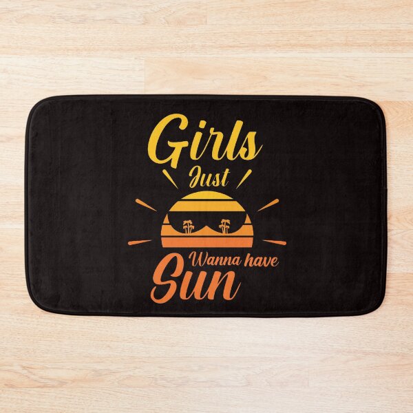 Item preview, Girls Just Wanna have Sun with Orange Yellow sunset Background Colors Palm Trees in a Sun Silhouette designed and sold by WearWolfDesigns.
