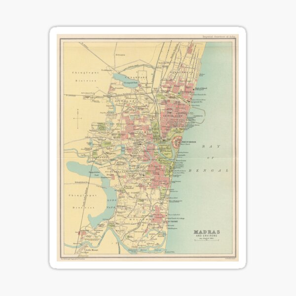 Item preview, Vintage Map of Madras India (1909) designed and sold by BravuraMedia.