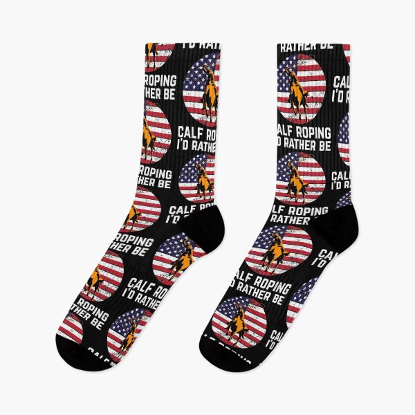Item preview, Patriotic Us Flag Rodeo Roper I'd Rather Be Calf Roping graphic designed and sold by jakehughes2015.