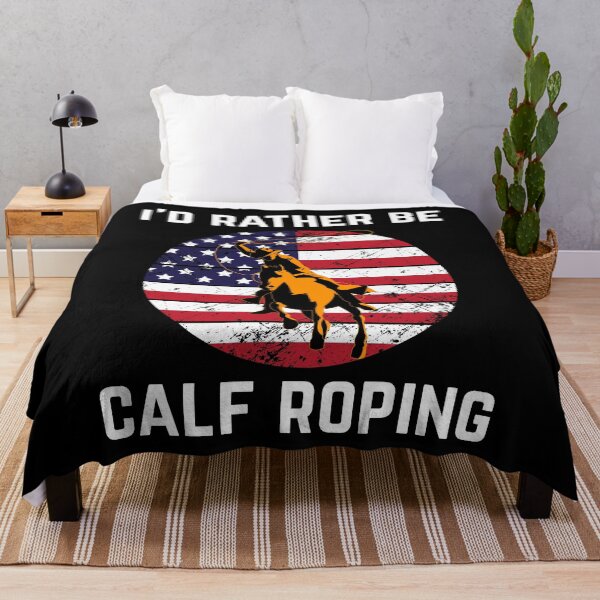 Item preview, Patriotic Us Flag Rodeo Roper I'd Rather Be Calf Roping graphic designed and sold by jakehughes2015.