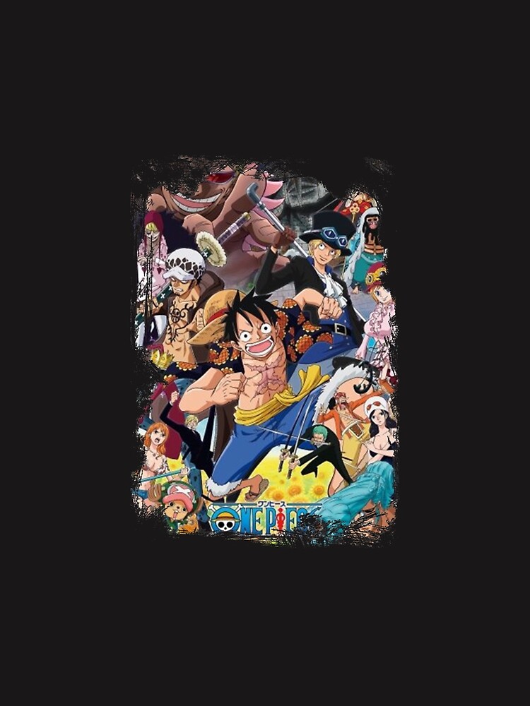 Straw Hat Pirates Characters One Piece Wan Pīsu Anime Grunge Border Poster  Design, Gift T-Shirt, Anime T-Shirt Sticker for Sale by rowenanime