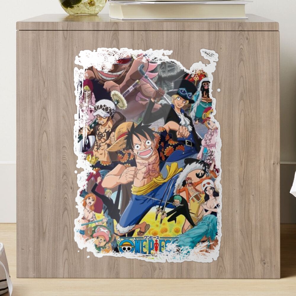 Straw Hat Pirates Characters One Piece Wan Pīsu Anime Grunge Border Poster  Design, Gift T-Shirt, Anime T-Shirt Sticker for Sale by rowenanime