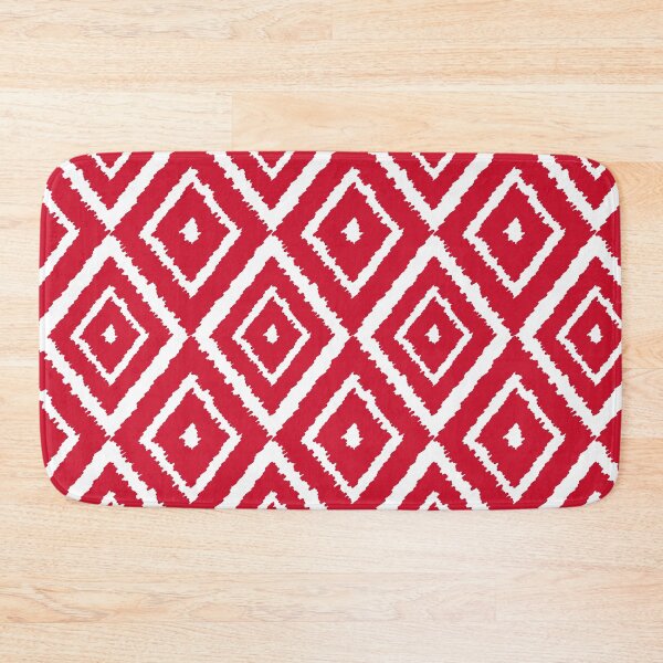 Item preview, Red and White Diamond Ikat Geometric Pattern designed and sold by thelustrous.