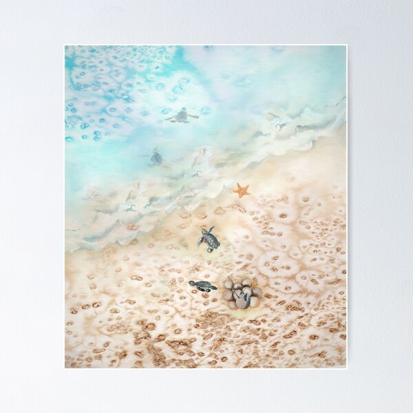 Vista previa del artículo con la obra «Viaje de tortugas marinas», diseñado y vendido por klephotography.