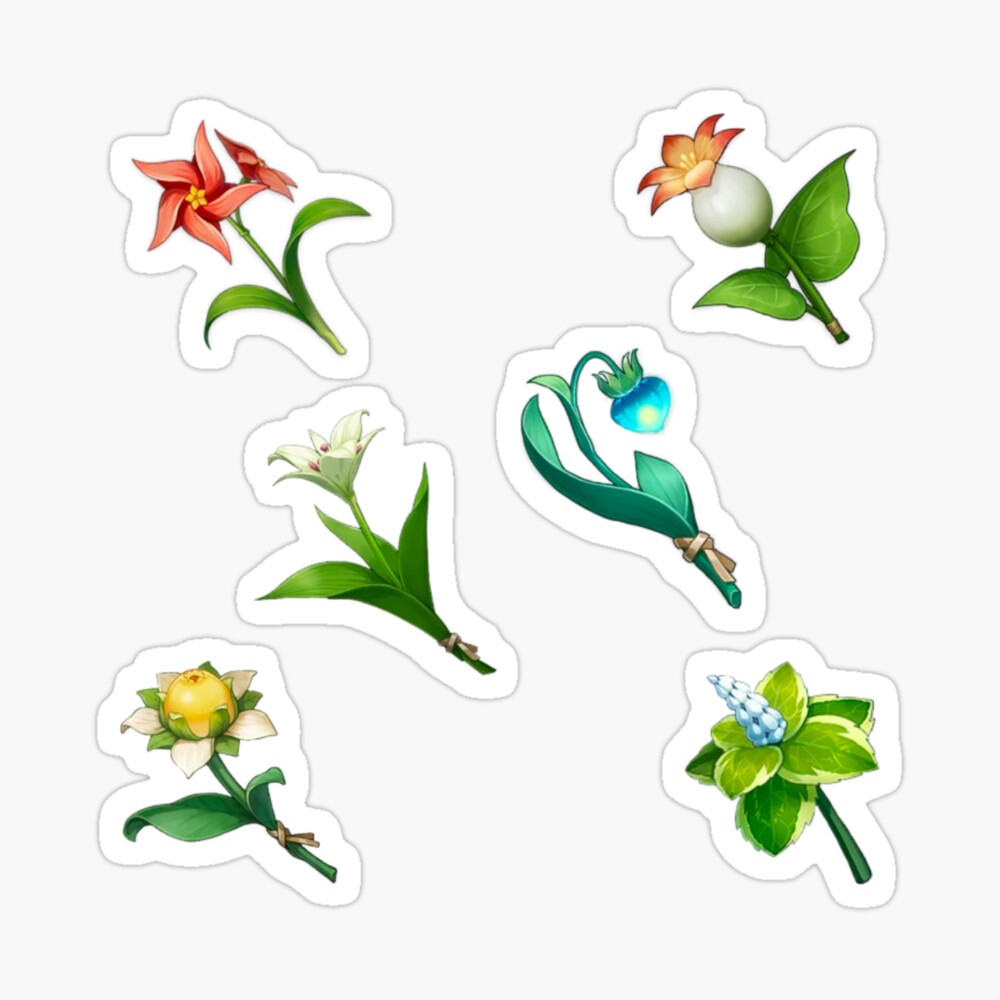 Genshin Impact Mondstadt flowers sticker pack | Sticker