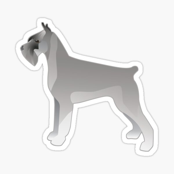Giant Schnauzer Basic Breed Silhouette - Grey Sticker