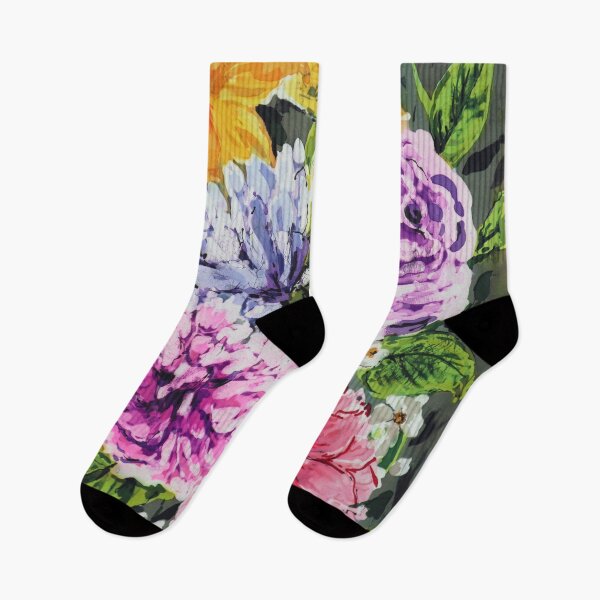 Item preview, Batik Flowers on Gray #1 designed and sold by Leslie Rogers Todder.