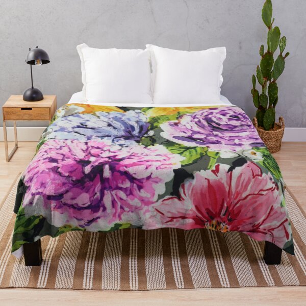 Item preview, Batik Flowers on Gray #1 designed and sold by Leslie Rogers Todder.