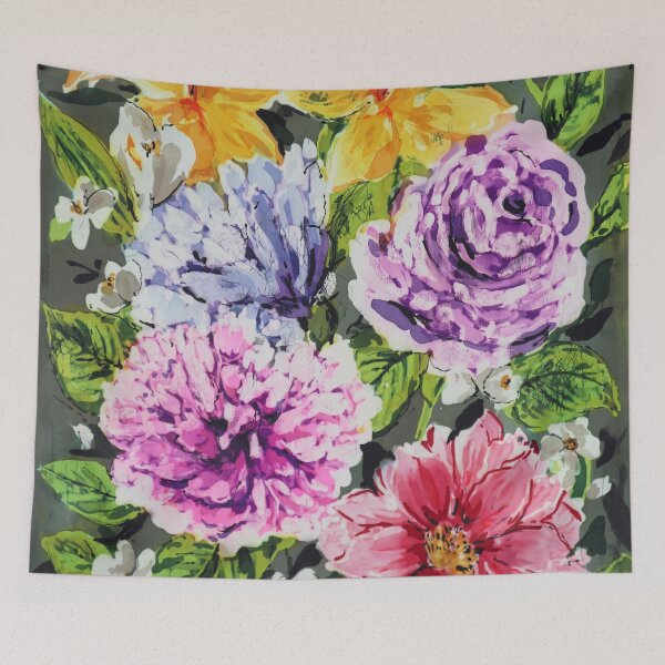 Item preview, Batik Flowers on Gray #1 designed and sold by Leslie Rogers Todder.