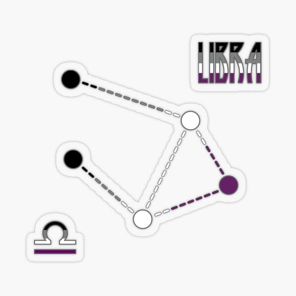 ASEXUAL PRIDE LIBRA ZODIAC CONSTELLATION STICKERS Transparent Sticker
