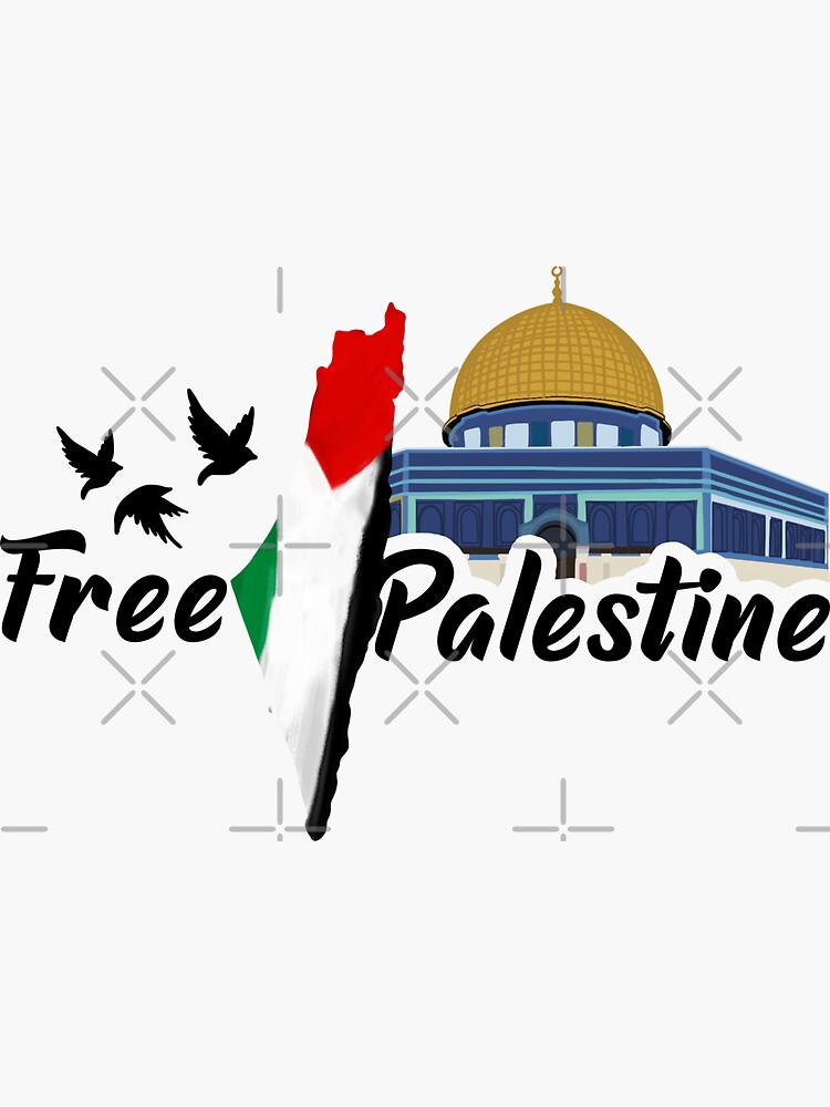 Free palestine, dome of the rock, palestine map, palestine flag Sticker  for Sale by sweet dreamer