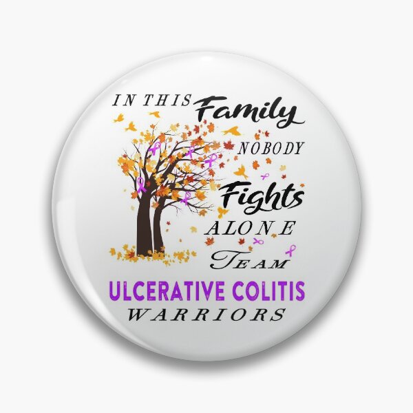 Item preview, In This Family No One Fight Alone Ulcerative Colitis Awareness ribbon tree designed and sold by radianen.
